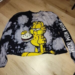 Garfield Tie-Dye Women Shirt - Black and Yellow